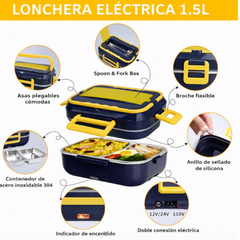 Lonchera Eléctrica Portátil Acero con Accesorios