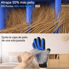 Guante Cepillo para Mascotas – Masajeador y Removedor de Pelo 2 en 1