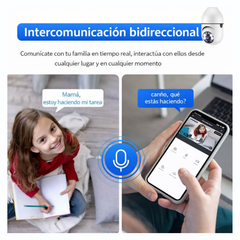 Cámara Smart HD 360° Tipo Ampolleta WiFi