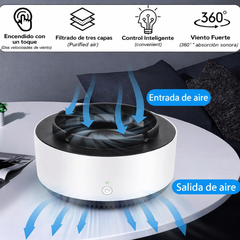 Cenicero Purificador de Aire Anti Humo - Elimina Olores y Mantén el Ambiente Limpio