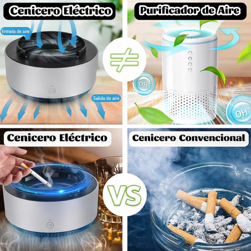 Cenicero Purificador de Aire Anti Humo - Elimina Olores y Mantén el Ambiente Limpio