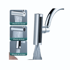 Llave de grifo 4 en 1 para fregadero de cocina: Cabezal giratorio 360° Universal