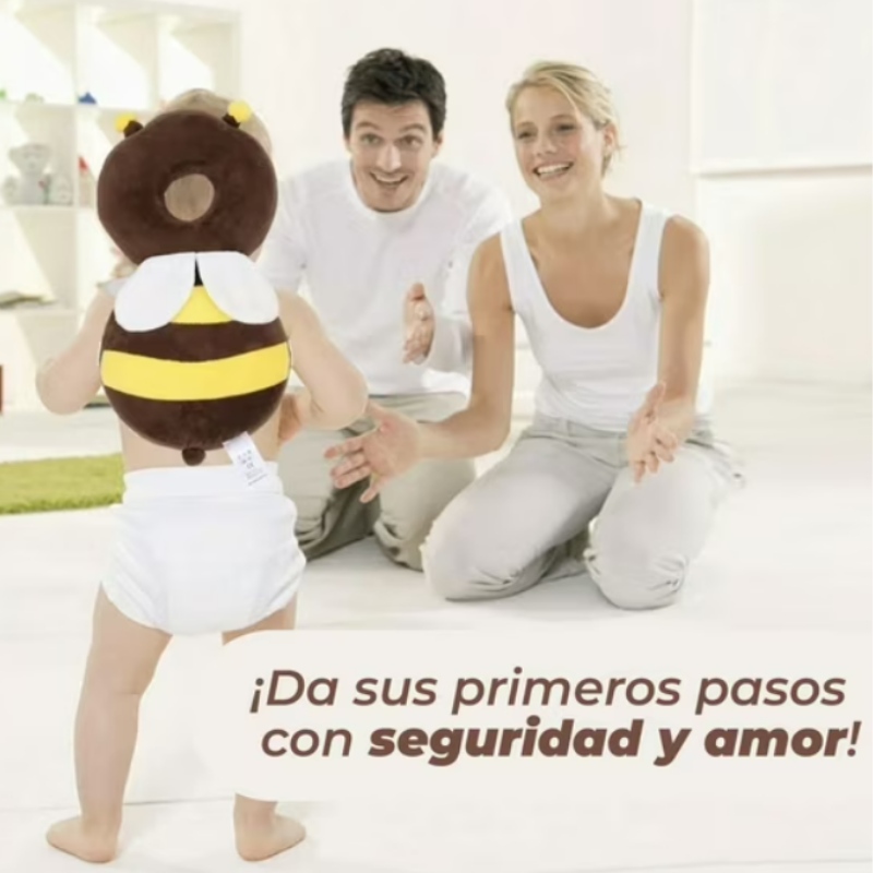 Protector de Cabeza para Bebé Diseño Abejita – Almohada de Seguridad Ajustable