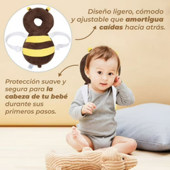 Protector de Cabeza para Bebé Diseño Abejita – Almohada de Seguridad Ajustable