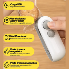 Mini Sellador Térmico Portátil USB 2 en 1 – Sella y Corta Bolsas