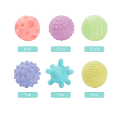 Set de 6 Pelotas Sensoriales para Bebé – Estimulación y Desarrollo Temprano