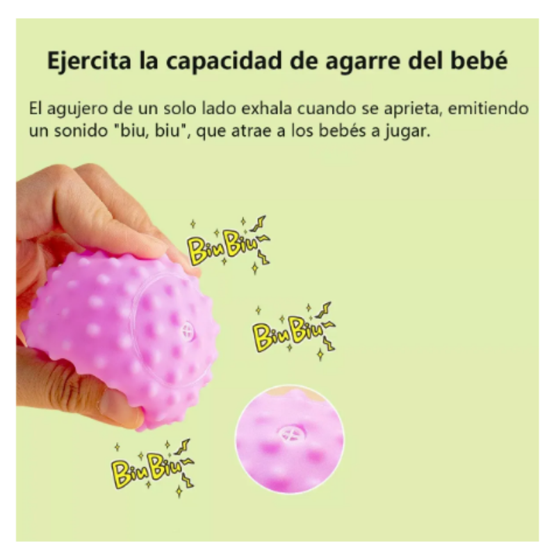 Set de 6 Pelotas Sensoriales para Bebé – Estimulación y Desarrollo Temprano