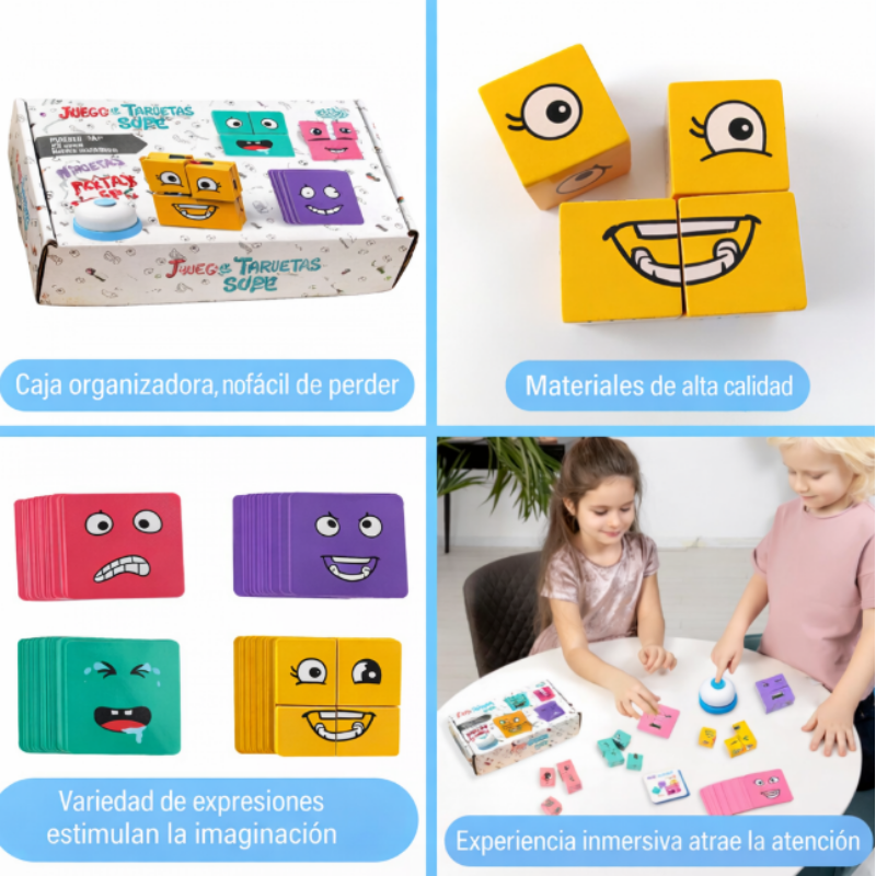 Juego Cambia Cara de Expresiones – Juego de Reacción y Diversión Familiar